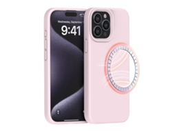 Capa Para Iphone (rosa (magnética), Iphone 15) Em Silicone Líquido, Com Revestimento Magnético.