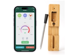 Termómetro Digital Sem Fio Lurelia Para Carne, Bluetooth Para Churrasco E Forno, Impermeável Ipx7, 0 A 100 °c