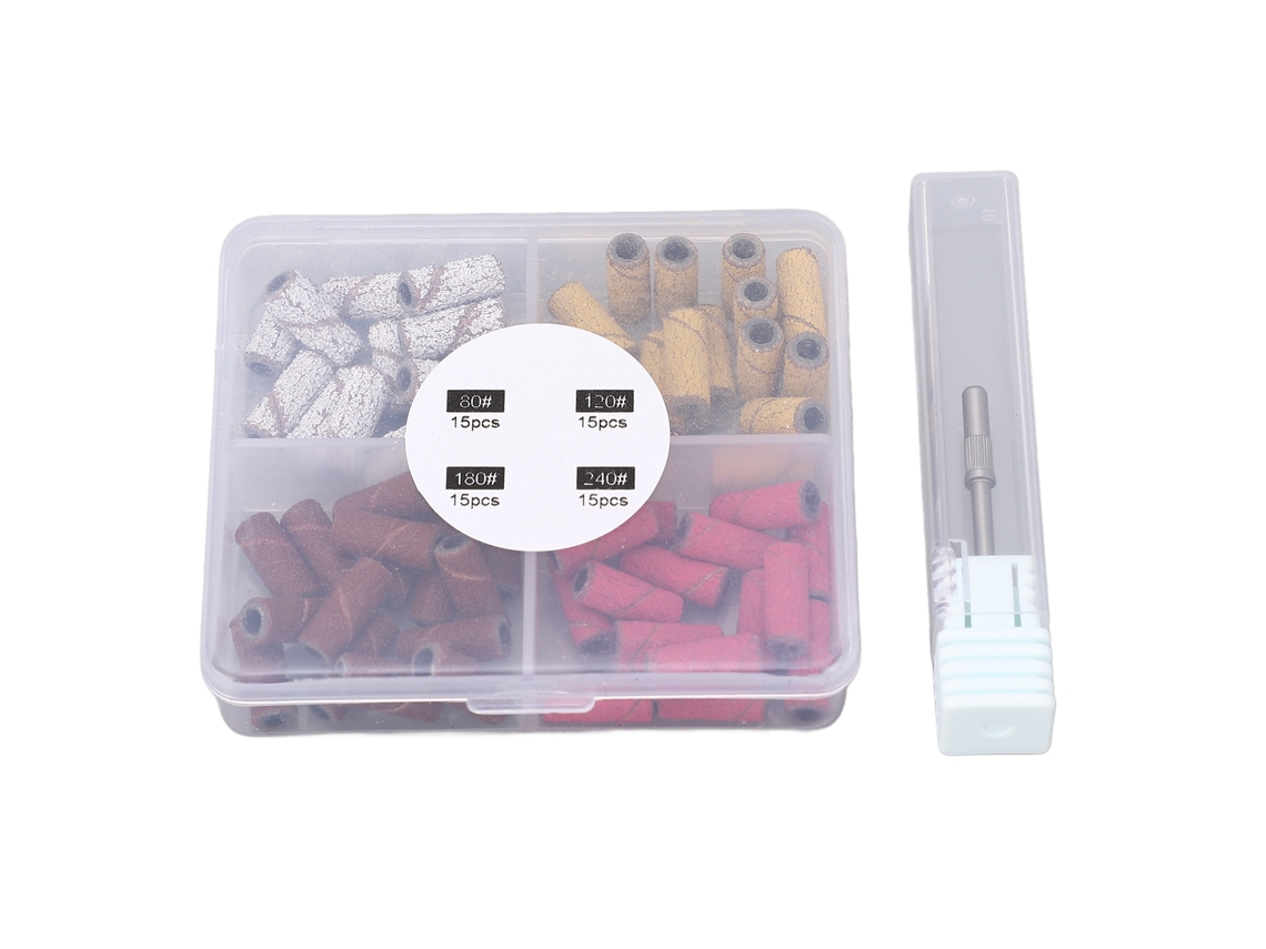 60pcs Cápsulas De Lixa Para Unhas Com Mandril Para Broca De Unhas Remoção De Pele Morta Manicure