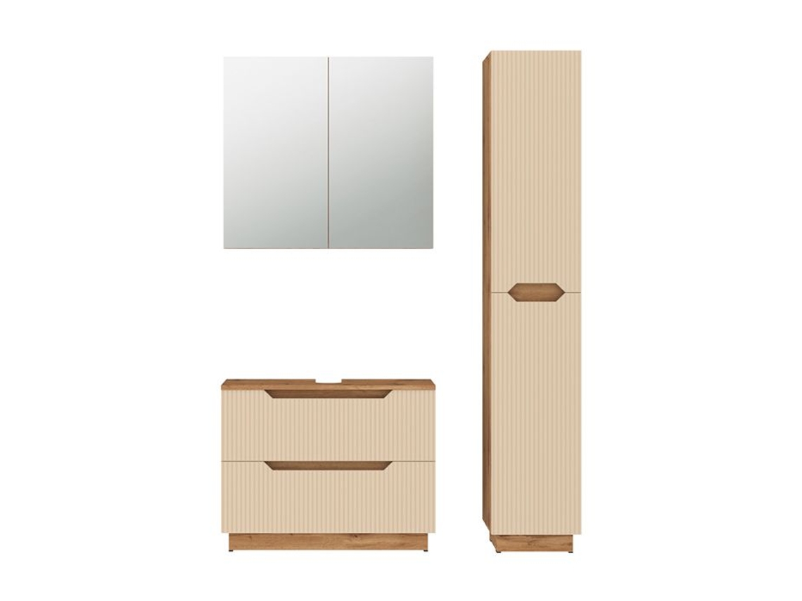 Conjunto de Mobiliário para Casa de Banho VICCO Bege com Espelho e Arrumação (3 Peças)