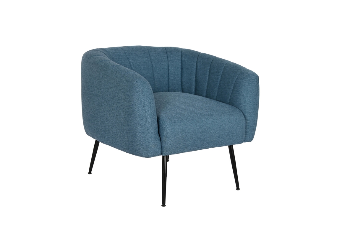 Poltrona Azul Metálica em Poliéster, 81x75x73cm ALEXANDRA HOUSE LIVING
