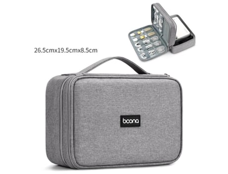 Bolsa de viagem para acessórios eletrônicos portáteis Boona, organizador duplo para cabos, bolsa para transporte de cabos, Fla…