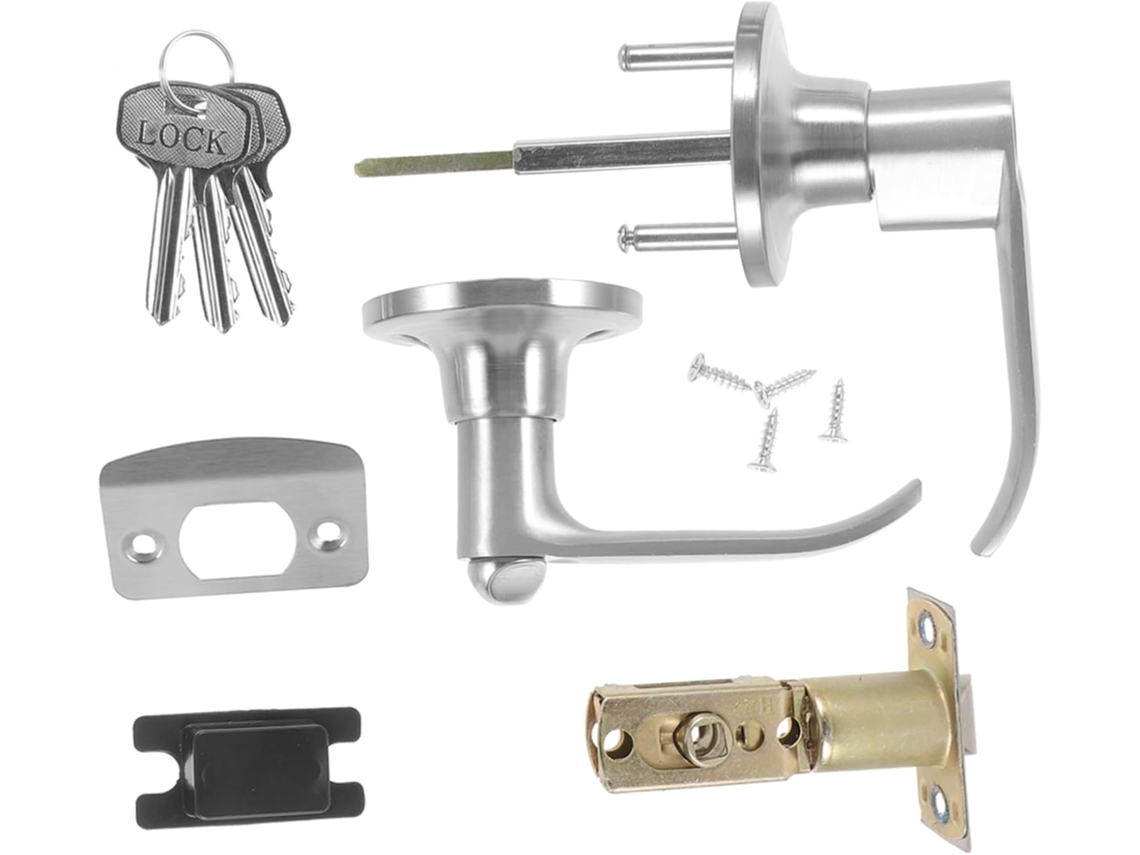Fechadura De Maçaneta Com Chave Para Quarto E Banheiro, Fechadura De Esfera Três Barras Para Portas Internas 25a 45mm