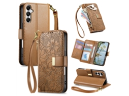 Capa Para Samsung Galaxy S26 Plus Em Pu Dobrável Com Design Flip, Inclui Cordão De Pulso. Marrom Czhhmart