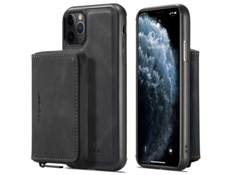 Capa Para Iphone 11 Pro Jeehood Pele Sintética Anti-riscos Magnética Preto