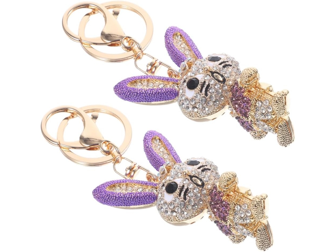 De 2 Chaveiros Fofos De Coelho Nuobesty, Porta-chaves Decorativo Para Carro, Acessório Para Bolsa
