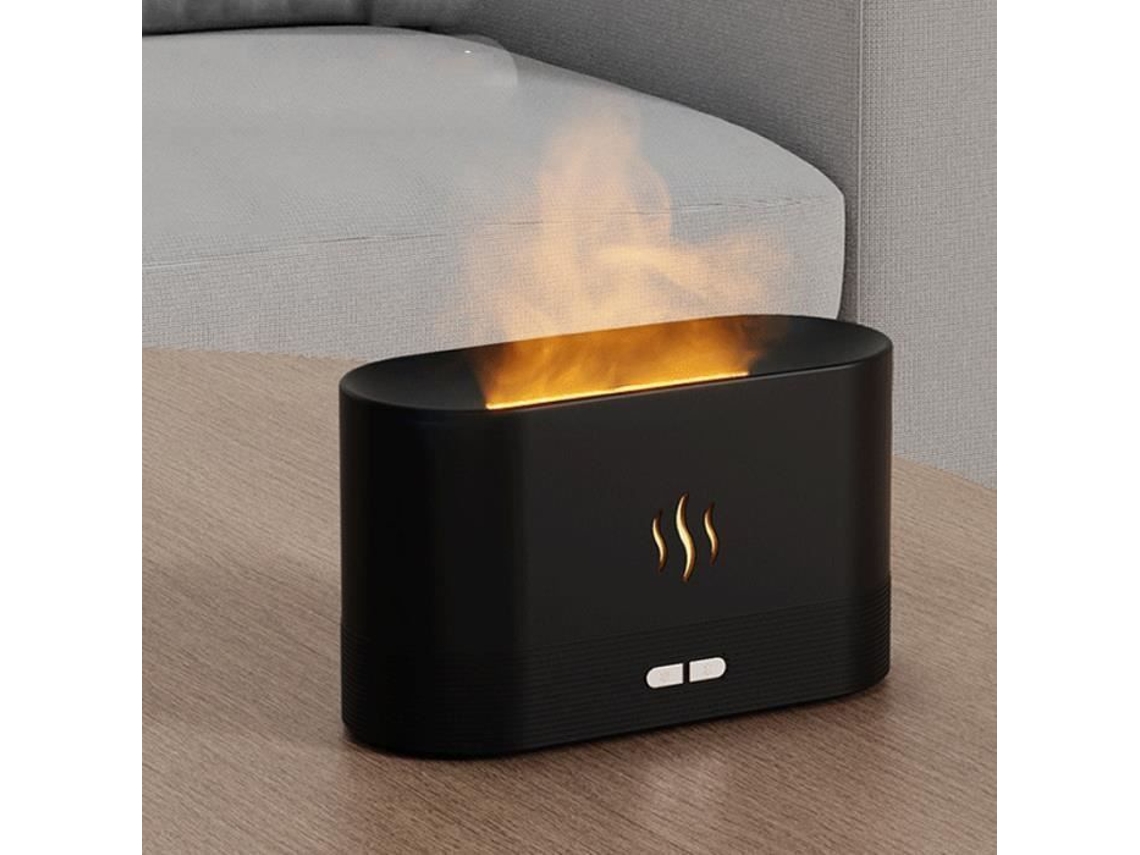 Lâmpada Noturna Usb com Chama de Simulação e Umidificador de Água de 180Ml Adequada para Quarto Sala de Estar Escritório Atmosfera