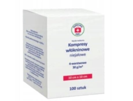Kit De 100 Compressas De Olhar Não Estéreis Abc, 4 Camadas 30g, 10cm X 10cm Silesian Pharma