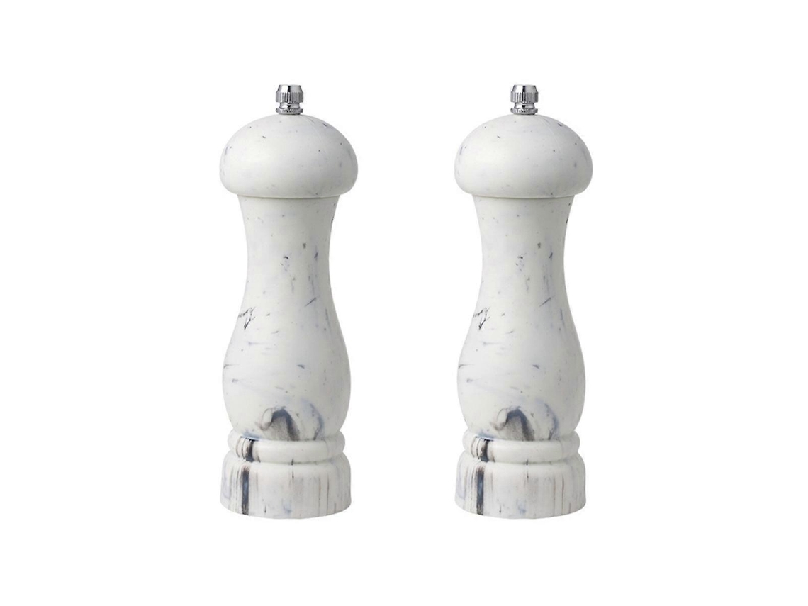 Conjunto De Moedor De Sal E Pimenta, Imitação De Mármore, Moedor Recarregável, 2 Peças Aquaforge