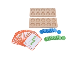 Primerox brinquedo Educativo Matemático Quadro de Dez com Blocos de Madeira para Crianças