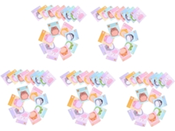 Conjunto de 5 blocos de notas adesivas transparentes com desenhos animados fofos para reflexão.
