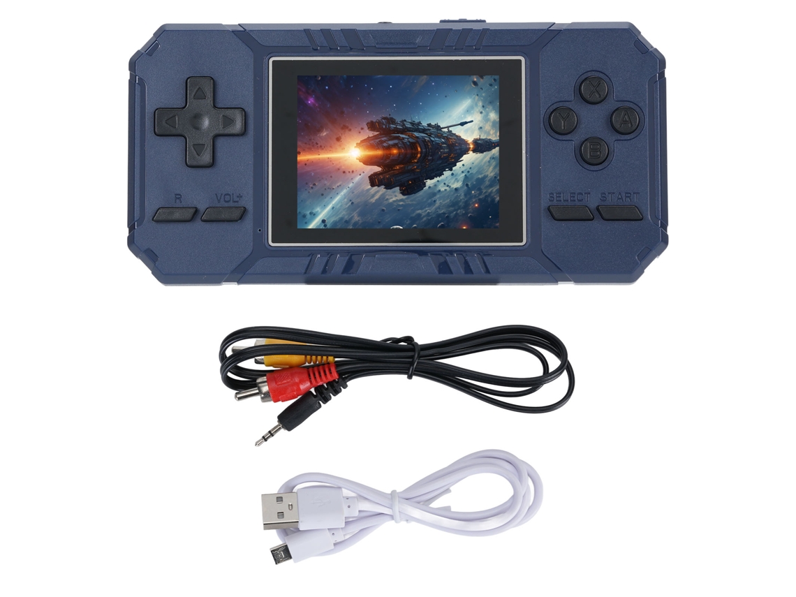 Console De Jogos Retrô Portátil De 3 Polegadas Tela Colorida Com 520 Jogos Embutidos Suporta Tv E 2 Jogadores S8 Azul