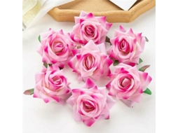 10 Unidades de Flores Artificiais para Scrapbooking, Decoração de Casamento, Jardim, Exterior e Casa. Rolo de Flanela com Rosas Rosa Claro. AQUAFORGE