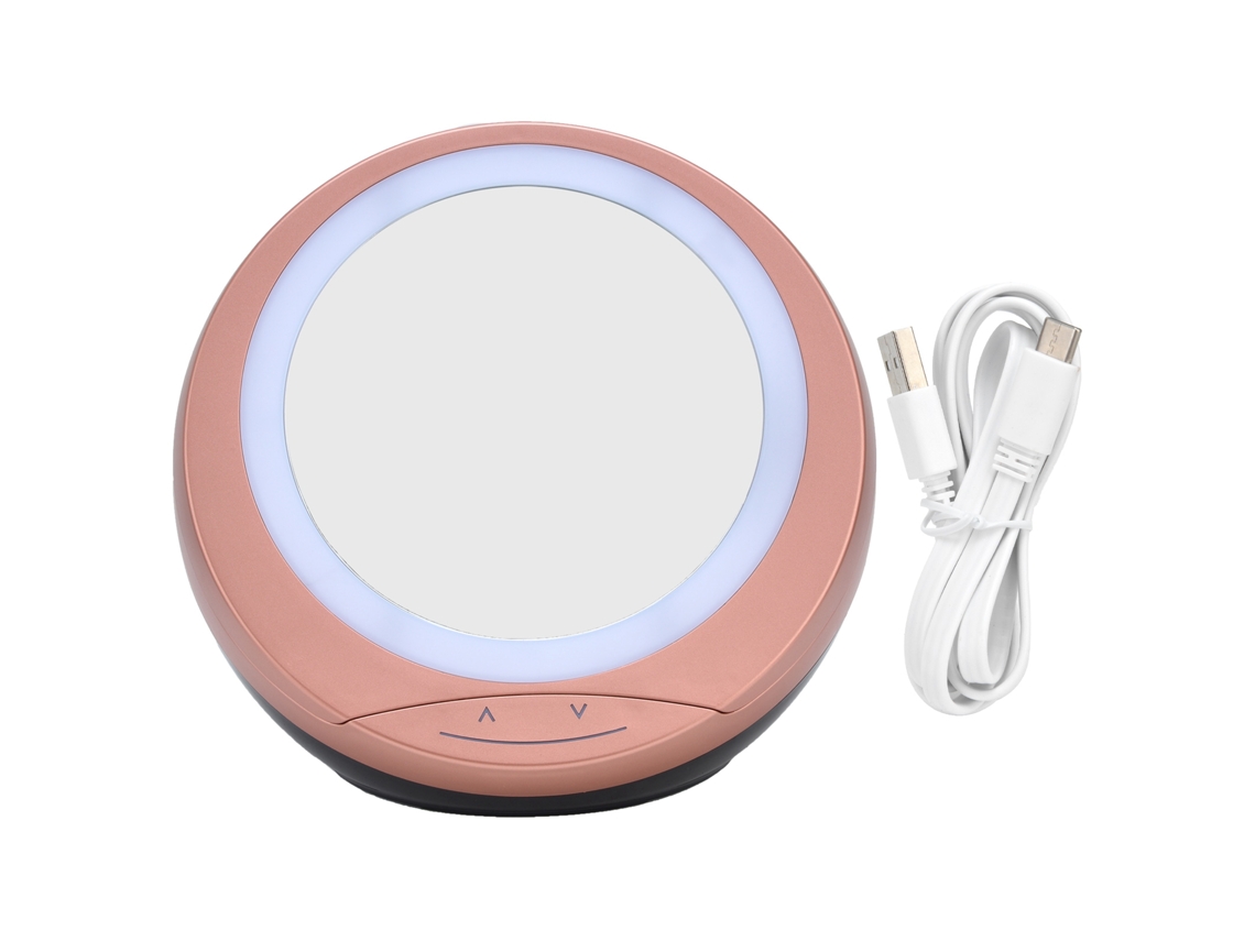 Espelho de Maquiagem Dimmable Led 2 em 1 com Box de Armazenamento e Usb Ouro | S/MARCA