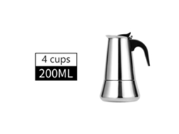 Cafeteira Italiana em Aço Inoxidável Moka Expresso Cafeteira Expresso Percolador 2-4-6-9-12 Copos Fogão Tipo 02 200Ml