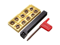 Portabrocas Para Torno Cnc Rapr1616h10 15x100mm Con 10 Insertos De Carburo Rpmt10t3mo