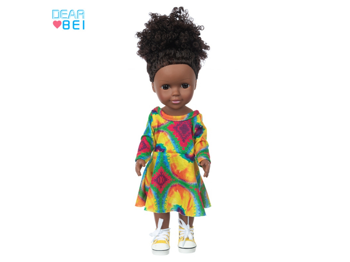 Boneca de Vinil de 35 Cm , Pele Negra Africana, Brinquedo Infantil, Bebê Realista. MDUG (14 Polegadas)