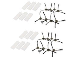 Kit com 2 Escovas de Reposição e Filtro Hepa para Aspirador Robô Life K2 K3 K4 M210 M210s M210b M213 BRILVIBERA