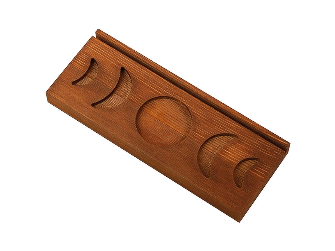 Suporte de Madeira para Três Luas, Bandeja Decorativa, Suporte para Velas de Tarô, Altar, Banmo BRILVIBERA