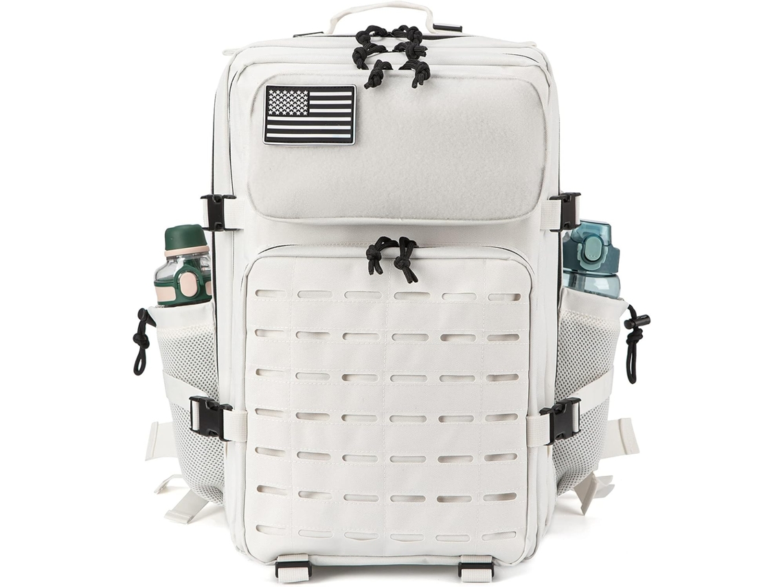 Mochila Montaña Outdoor 45l Branca Impermeável Poliéster Unissex Tática Academia Sfushos