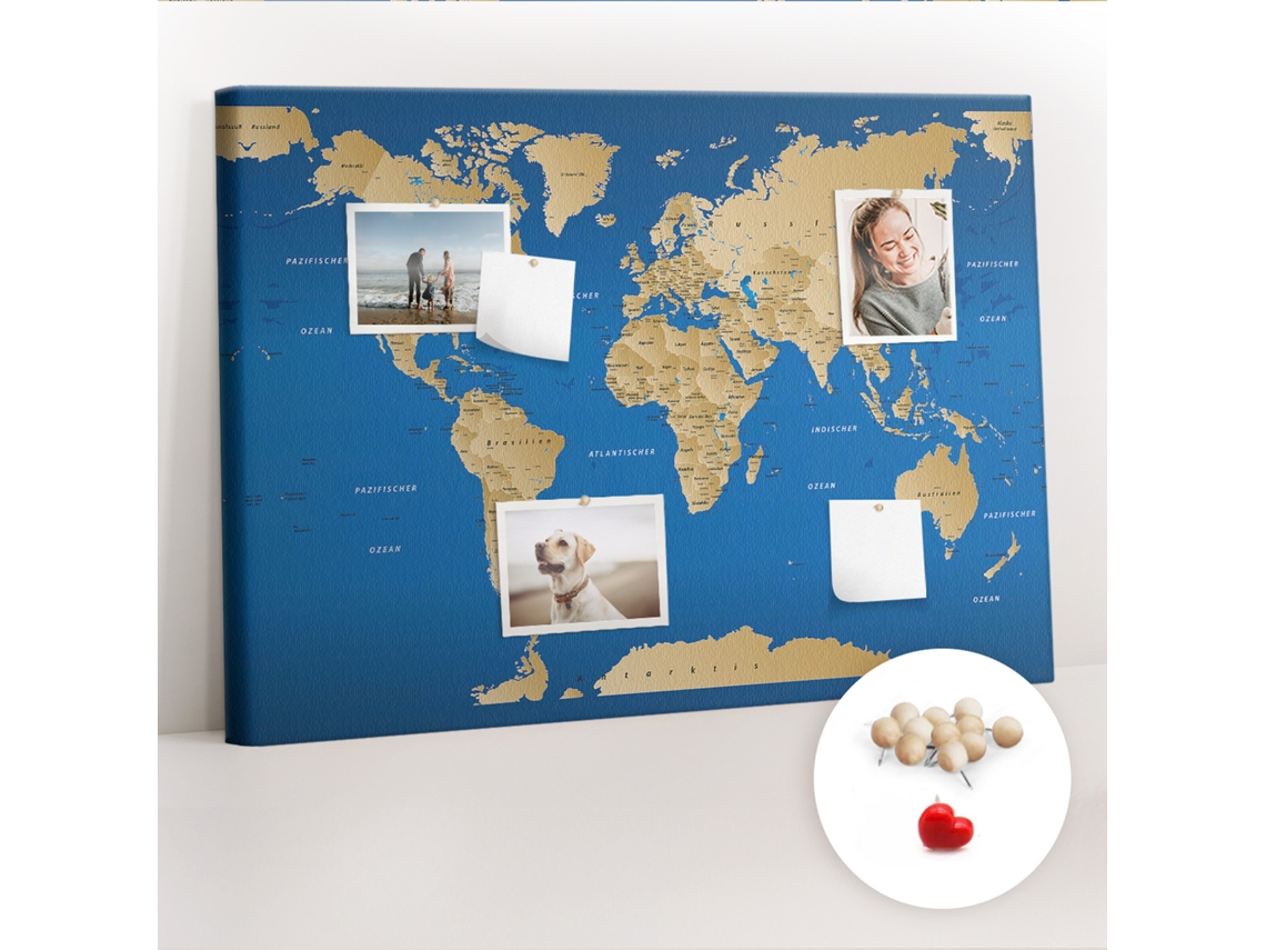 Lousa De Cortiça Países Do Mundo Para O Corredor Espelharte (70x100 Cm)