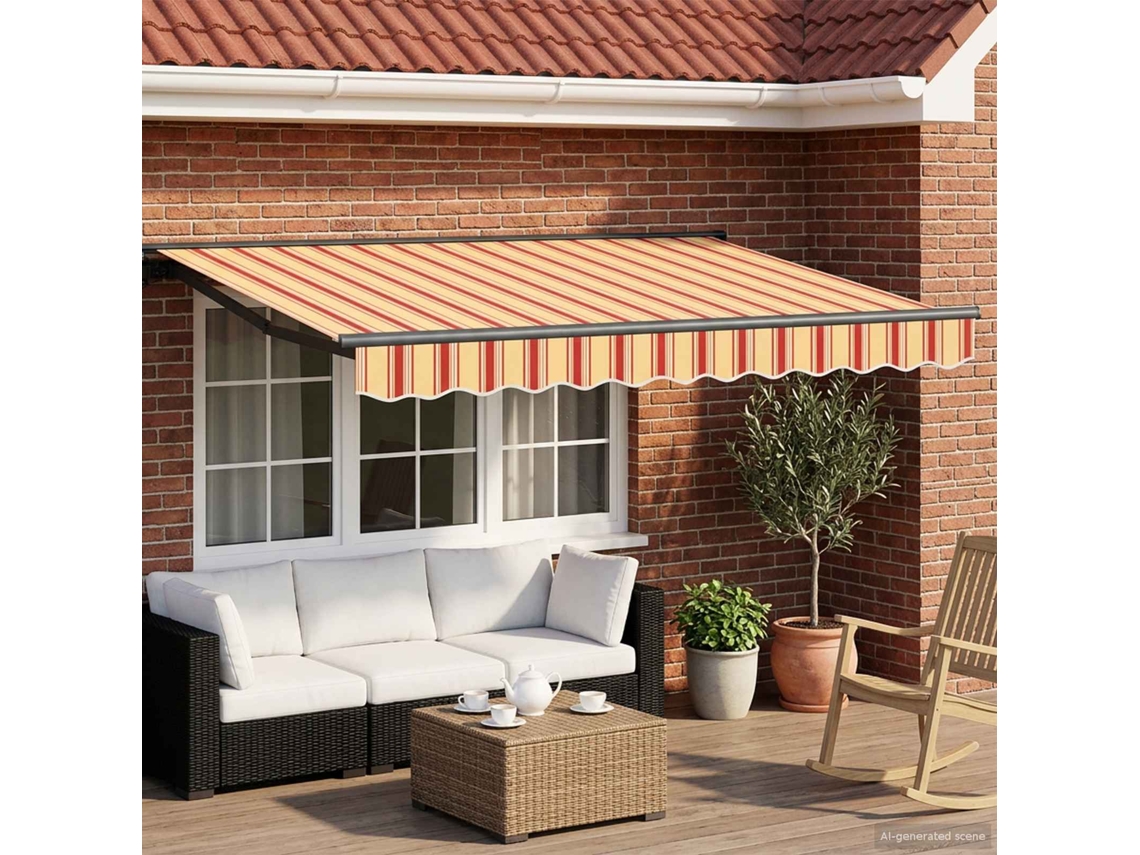 Vidaxl Estrutura De Toldo Manual Com Leds 3,5 X 2,5 M