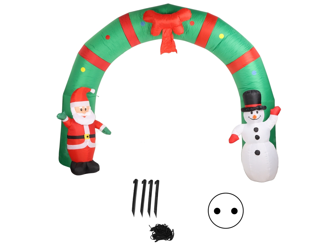 Arco Inflável de Natal com Luz Led, Santa e Boneco de Neve LAXISCREED