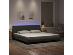 Viana Sem Colchão Vidaxl 200x200 cm couro artificial cinzento