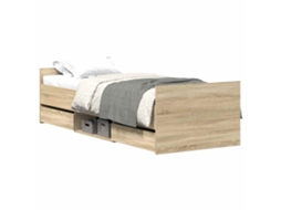 Bed Frame, Bed Frames Vidaxl Marrom Madeira Processada (75 X 190 Cm)