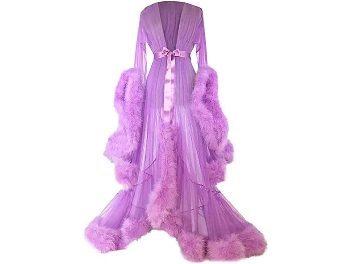 Roupa De Noite Sexy Plus Size Com Recortes Transparentes - Ideal Para Festas E Fotos Íntimas Lavanda