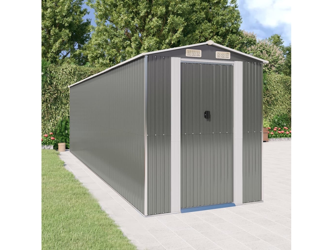 Vidaxl Abrigo De Jardim 192x689x223 Cm Aço Galvanizado Cinzento-claro