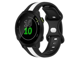 Pulseira De Relógio Lurelia Para Garmin Forerunner 158 20 Mm Borboleta Buckle Two Color Silicone Preto Branco