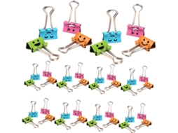 Conjunto De 40 Prendedores Papel Com Design Carinha Sorridente, Em Metal, Com Forte Poder De Fixação Para Uso Durável No