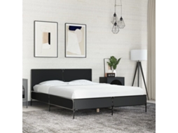 Vidaxl Estrutura De Cama 120x190 Cm Derivados De Madeira/metal Preto