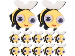 Conjunto de 20 tachininhas multifuncionais em formato abelha, feitas em resina e com elo metálico, ideais para pinturas.