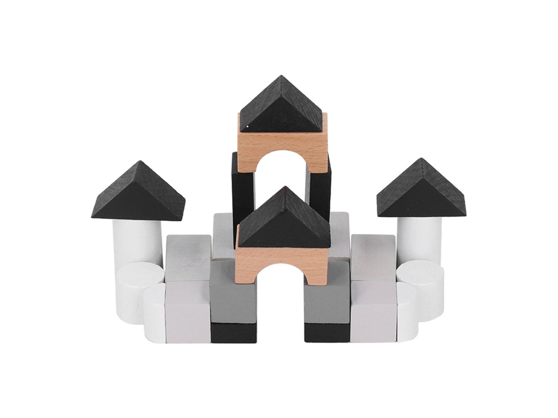 Conjunto De Blocos De Madeira Educativo Jogo De Construção Empilhamento Para Crianças 3+