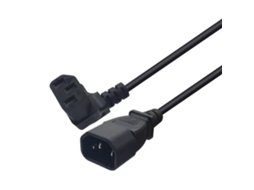 Lurelia Cabo De Alimentação C14 Para C13, Preto, 60cm, 2500 W, Monitores, Conector Angular