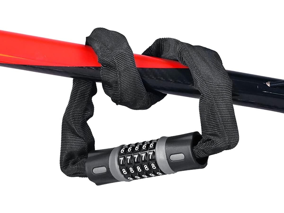Para Bicicleta, Cadeado De Corrente Com Combinação De 5 Dígitos