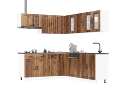 Vidaxl 11 Peças Armário De Cozinha Conjunto Lucca Madeira Velha