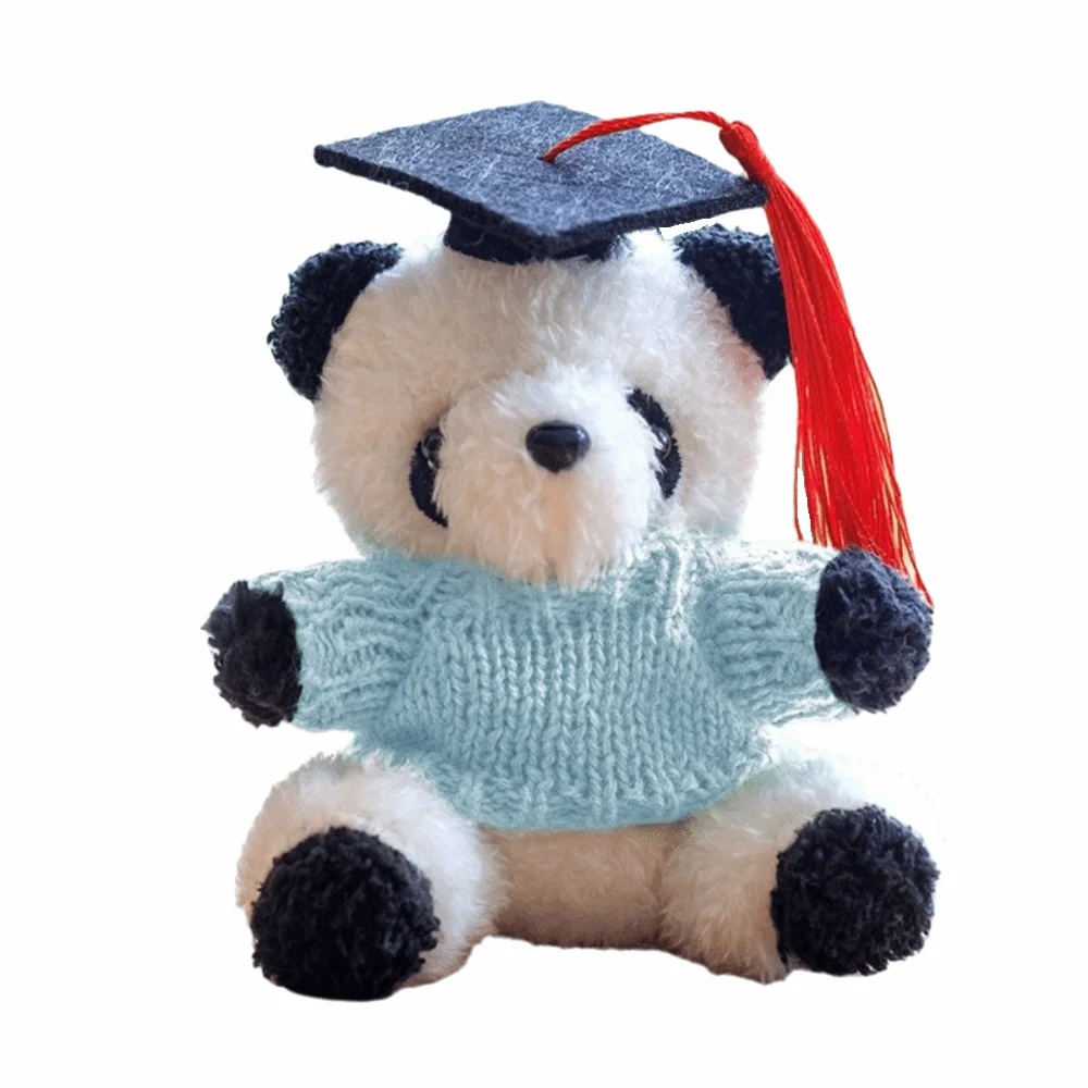 (azul) Estatueta De Panda Fofa Para Formatura, 10cm, Adorável E Macia, Estilo Desenho Animado