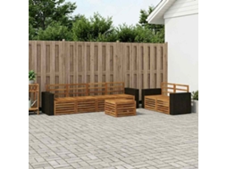 Vidaxl Conjunto De Sofás Para Exterior 7 Unid. Natural