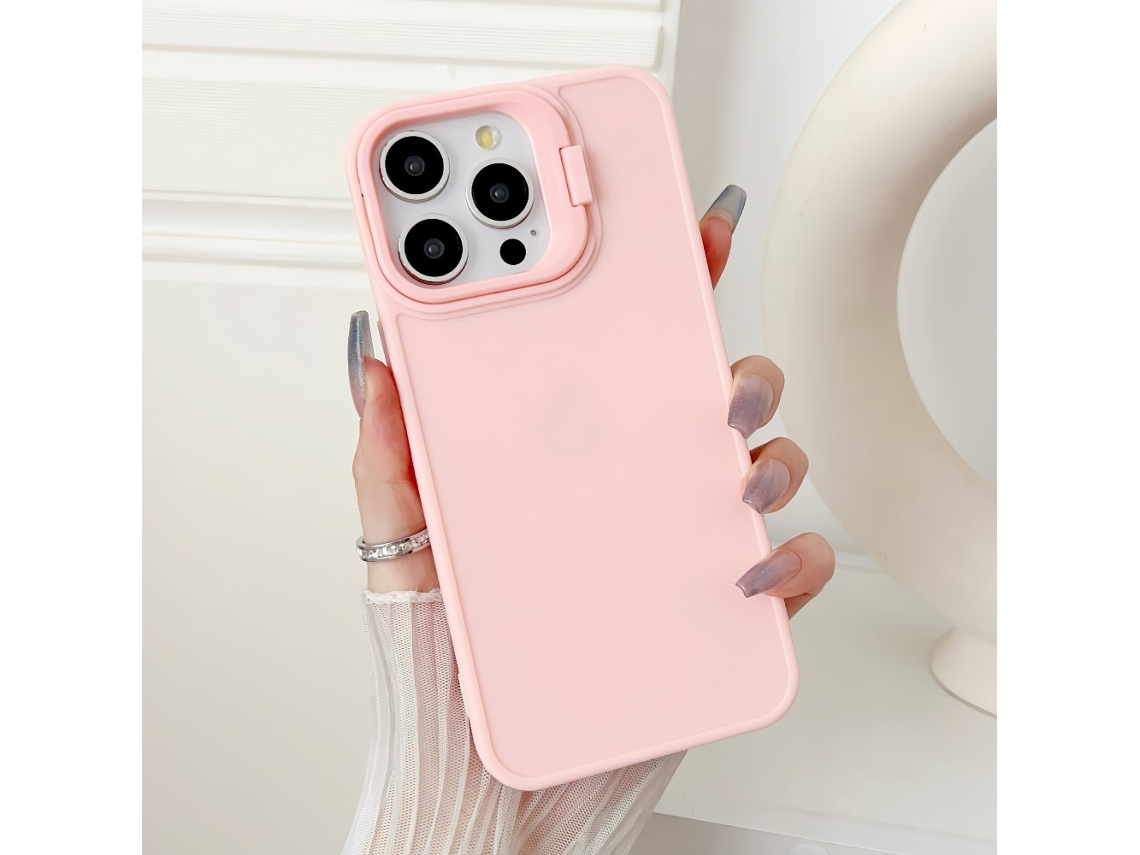 Suporte Casa Quedas Para Iphone 14 Pro Pele Sintética Rosa