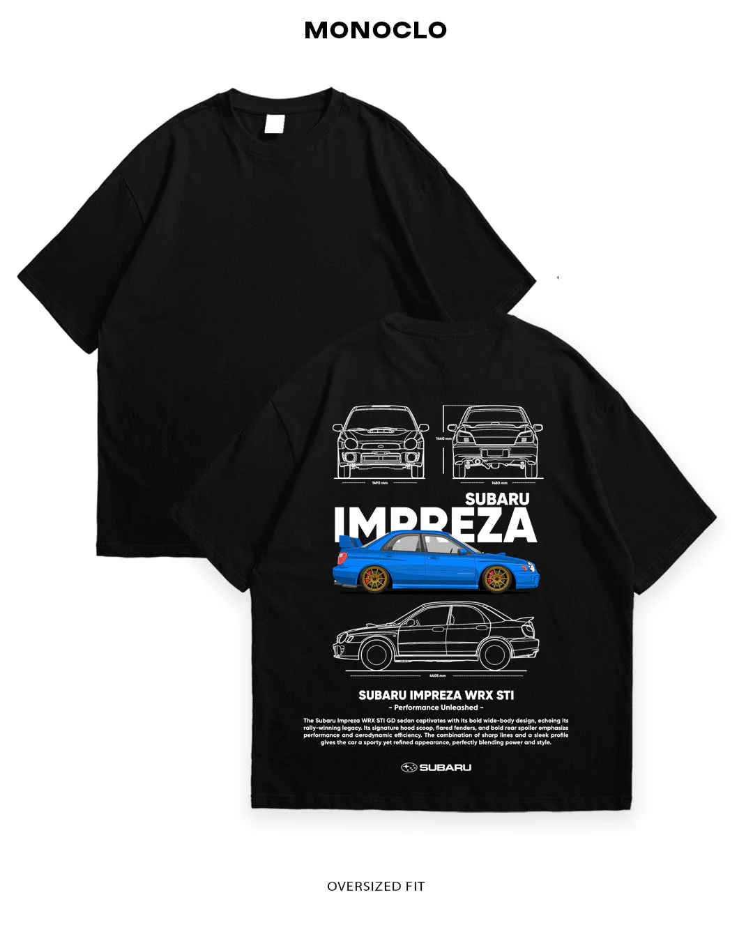 T-shirt Rockinstone Monoclo Subaru Impreza Wrx Sti (m)