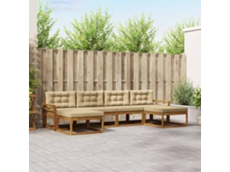 Vidaxl Conjunto De Sofás Para Exterior 6 Unid. Natural E Bege