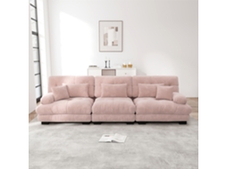 Sofá Modular Canto 3l Rosa, Cama, Chenille.-kd
