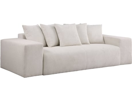 Sofá fijo 3 plazas pana ''Rivoli'' - Beige (281 x 122 x 76 cm)
