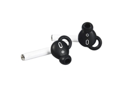 Yuru capas de Orelha para Airpods 1/2 Fones de Ouvido Sem Fio Silicone Macio Ajuste Confortável Preto