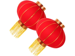 Conjunto De 2 Lanternas Flocadas, Lanternas Chinesas Decorativas, Charmosas E Ideais Para O Festival Gokoco