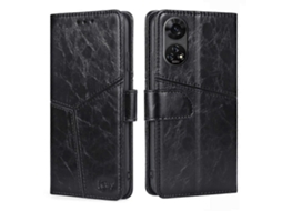 Capa De Couro Para Celular Com Costura Geométrica