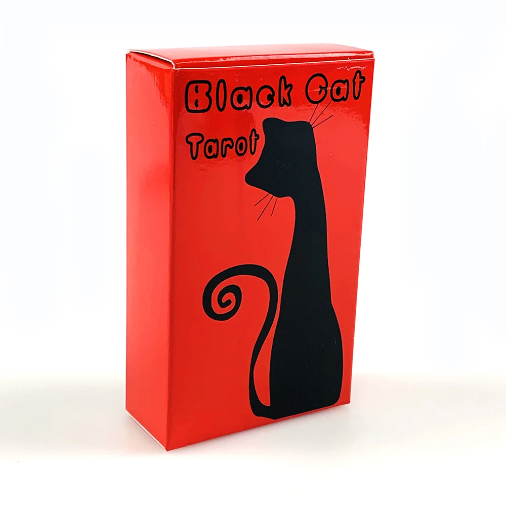 (vermelho) Tarot Gato Preto Mais Vendido (78 Cartas) - Tarot Com Tema De Gato (versão Em Inglês) - Adivinhação E Premonição
